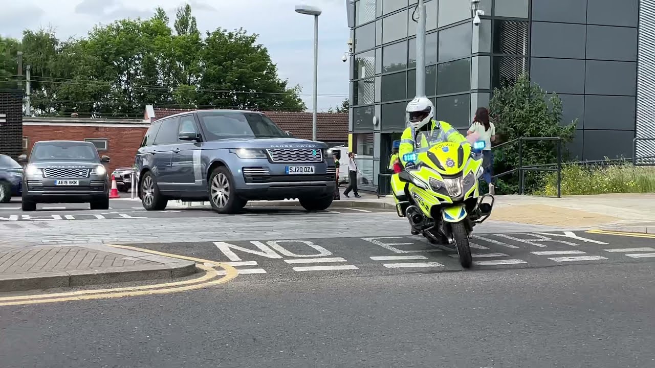 Police security and escort for Prime Minister Boris Johnson during visit to Wakefield