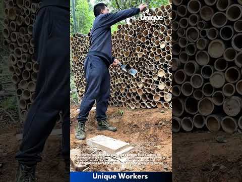 Bamboo Crafting: Splitting Bamboo with a Cleaver