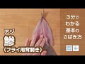 鯵（あじ）のさばき方 フライ用 背開き - How to filet Horse Mackerel ver.Sebiraki for deep‐fry -日本さばけるプロジェクト 海と日本プロジェクト