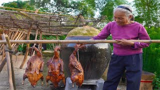 女兒回家阿婆花2小時烤3 隻鴨一家人吃個夠Grandma makes delicious roast duck for her family广西 美食 玉林阿婆