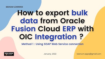 How to export bulk data from Oracle Fusion Cloud ERP with OIC Integration ? (Method 1)