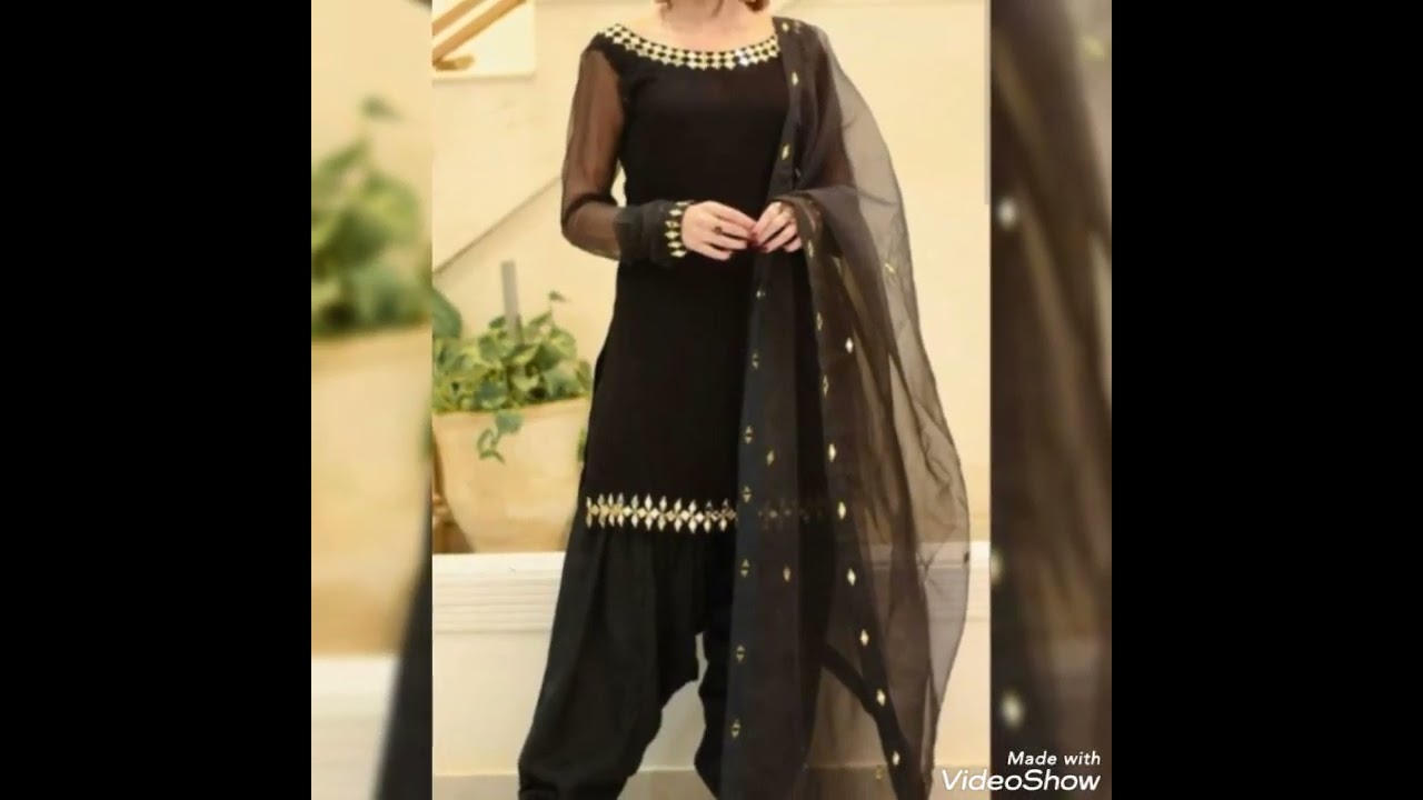 Black Dress with Mirror Work for Eid 2022