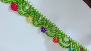 Fıstıklı Sıralı Tığ Oyası Yapımı