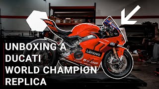Unboxing A Rare Ducati Panigale V4 2022 World Championship Replica #63 Bagnaia @ MOMS Foxboro