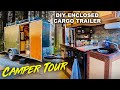 FULL TOUR | Cargo Utility Trailer Camper Toy Hauler Conversion Build Out - Stealth Off-Grid Camping