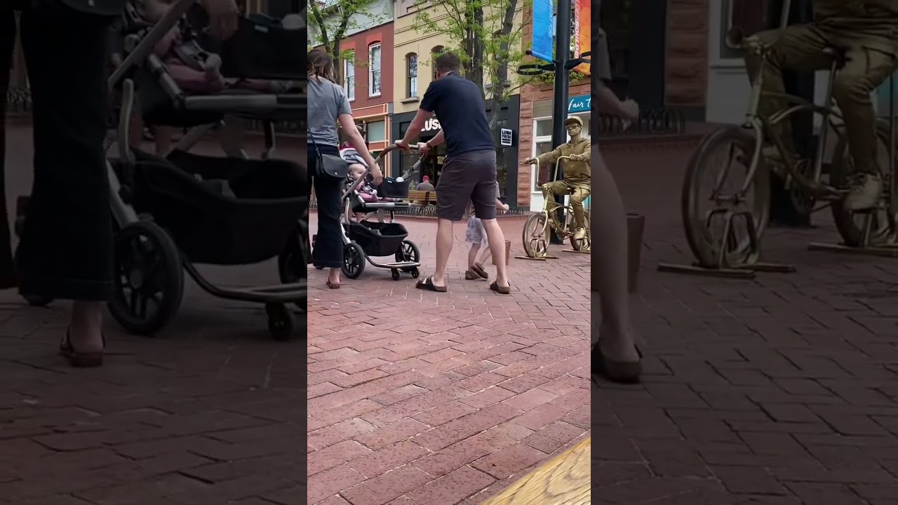 Gold Man Scare Prank