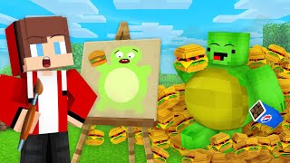 JJ and Mikey Use DRAWING MOD to BECAME FAT in Minecraft!  Maizen