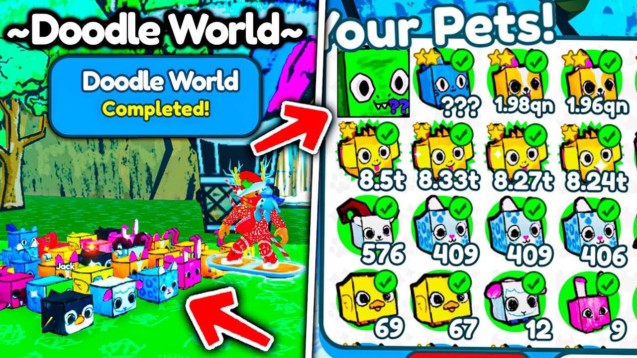 *СПОСОБ!* КАК ПОЛУЧИТЬ DOODLE PETS И HUGE! КАК ПОПАСТЬ В DOODLE WOLRD В PET SIMULATOR X! ROBLOX