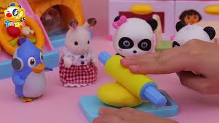 Baby Panda Roasts Yummy Pizza | Cooking in Kitchen | Kids Toy Story | ToyBus