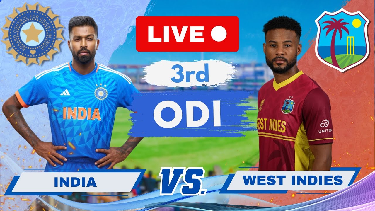 Live India vs West Indies 3rd ODI Live Scores and Commentary IND vs WI ODI Live from Trinidad