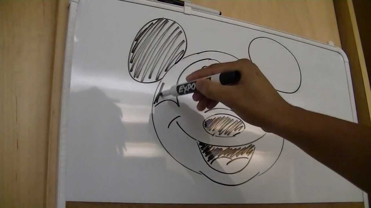 Whiteboard Drawing #4 - Mickey Mouse - YouTube