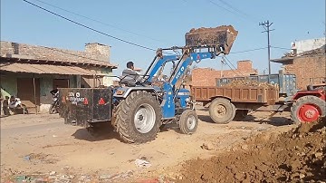 JCB tractor trolley loading video and bulldozer ki video mud loading video  mitti trolley loading