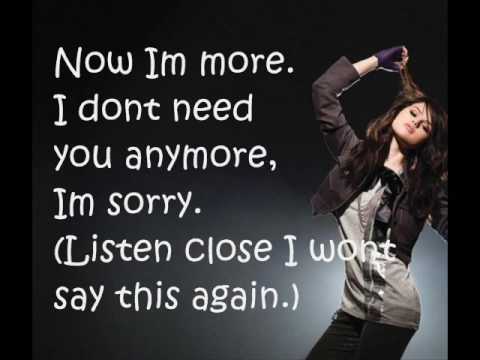 Selena Gomez & The Scene - I Won't Apologize - Lyrics On Screen