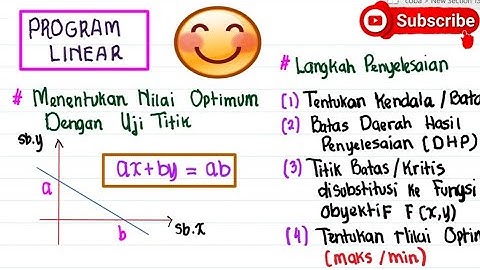 ||PROGRAM LINEAR||Menentukan Nilai Optimum dengan Uji Titik||Matematika Wajib Kelas XI||