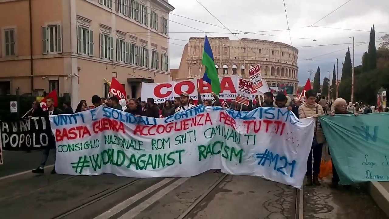 Manifestazione 9 novembre 2019 contro le leggi razziali: Consiglio Nazionale Rom Sinti Caminanti
