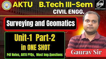 Surveying I U-1 Part-2 I ONE SHOT I By Gaurav Sir I Gateway Classes