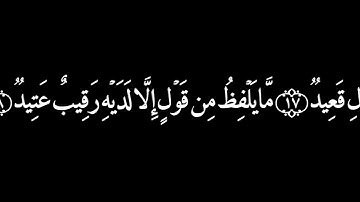 و جاءت كل نفس معها سائق و شهيد😞😞تلاوة من سورة ق ١٧-٣٤