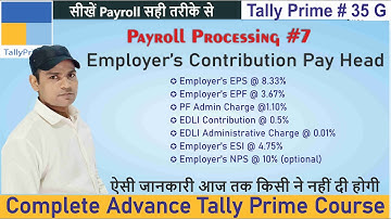 Create Employer Contribution Pay head in Tally Prime | Complete Payroll Processing
