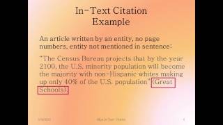 MLA In-Text Citation Introduction and Articles by Entities