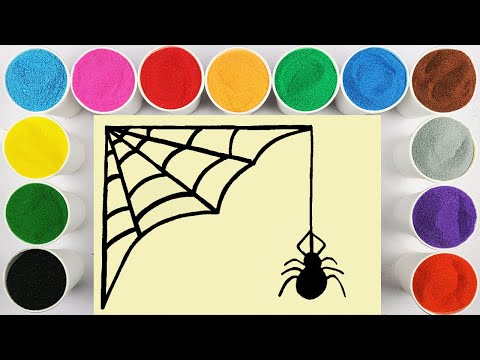 <strong>tranh</strong> tô màu cát mạng nhện - Sand painting  spider (Magic sand pang pang)