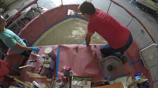 Albin 36 - Foredeck Fiberglass Layup Timelapse