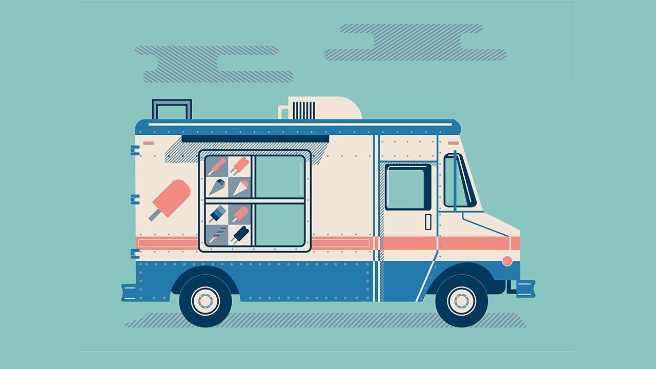 ICE CREAM TRUCK - Time Lapse Vector!