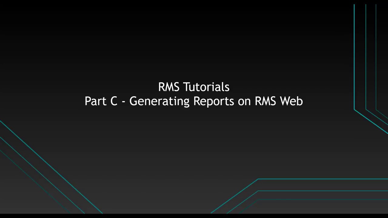 RMS Tutorial Part C - Generating Reports - YouTube