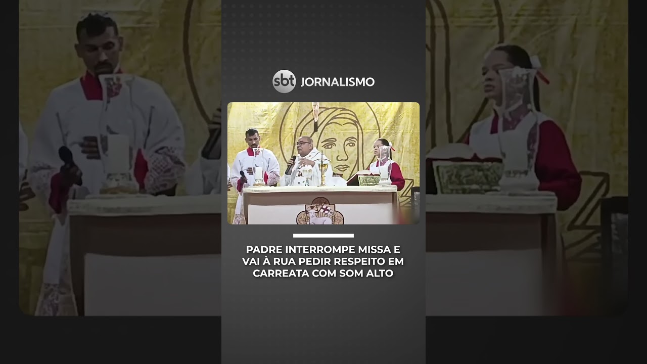 Padre interrompe missa no Ceará e vai à rua pedir respeito após carreata com som alto | #SBTNotícias