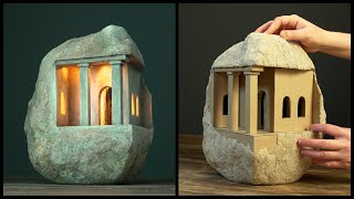 ❣DIY House in a Rock Using Cardboard❣
