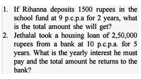 Bank and Simple Interest L - 10 || Practice Set 40 || Class 7 Math ||Question 1 & 2
