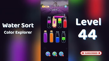 🎮 Water Sort Color Explorer Level 44 Walkthrough | SolutionGuruji 🌍