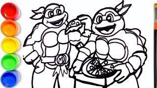 🟢 Ninja Turtles Coloring Pages | How to draw Ninja Turtles | Ninja Turtle Leonardo, Mickey
