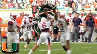 Miami WR Ahmmon Richards Skies To Hurdle Syracuse Defender
