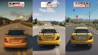 Forza Horizon vs Forza Horizon 2 vs Forza Horizon 3 - Mercedes C63 AMG Black Sound Comparison