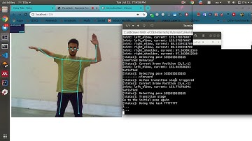 Human Pose estimation drone control (Laptop screen video)