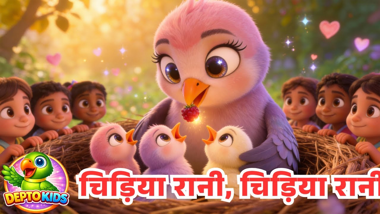 Chidiya Rani Badi Sayani - New Hindi Nursery Rhyme | Bird Song for Kids