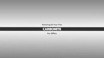 Restoring All Your Files - Carbonite Safe Backup Pro