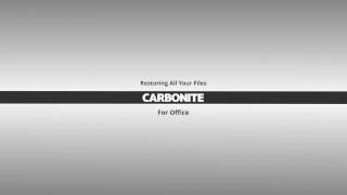Restoring All Your Files - Carbonite Safe Backup Pro