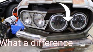 64 CHEVELLE GETS LED HEADLIGHTS