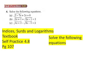 Indices Surds and Logarithms self practice 4.8 Q4 add maths form 4 latih diri 4.8 tingkatan 4