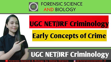 UGC NET/JRF Criminology || Early Concepts of Crime ||