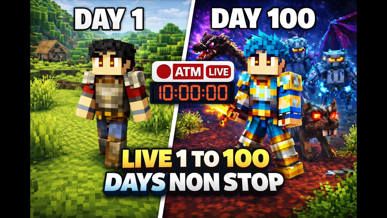 🔴ATM 10 Hardcore LIVE 💀 1–100 Days Challenge| Realistic Mods | Hindi
