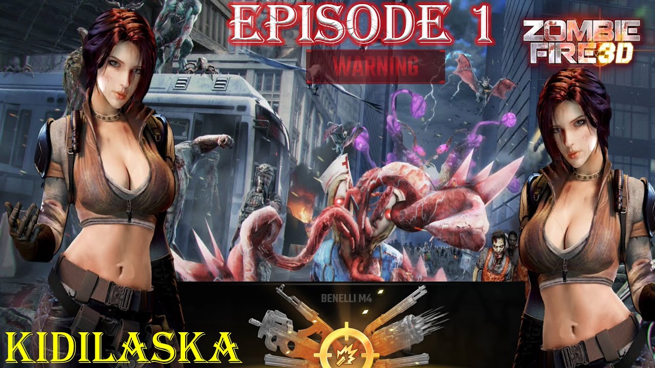 Zombies vs Kidilaska (The Zombie killer) ||  1 vs 1000 zombies || Zombie fire 3D gaming video part 1