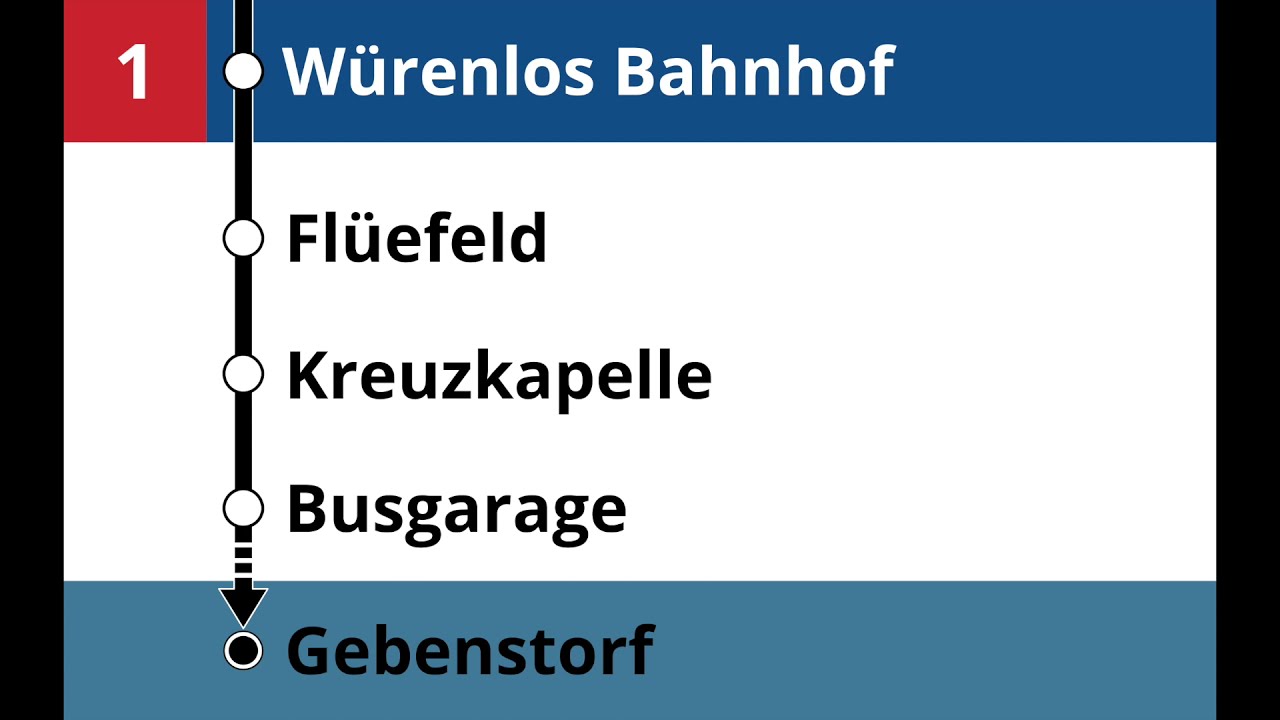 RVBW Ansagen - 2 - Würenlos Bettlen – Baden – Gebenstorf Cherne