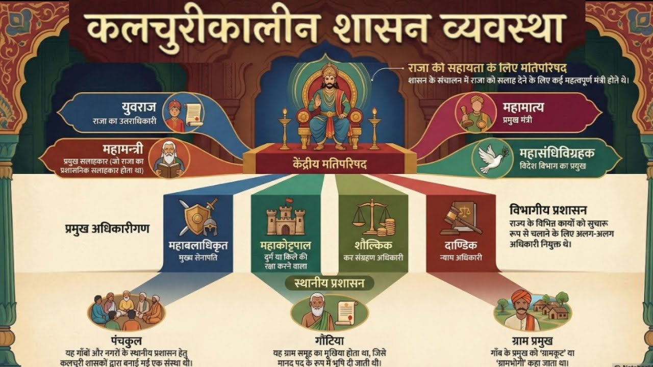 कलचुरी वंश का प्रशासन | Kalchuri Dynasty Administrative System | Chhattisgarh History | CGPSC 2026