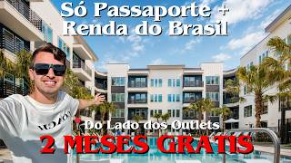 Apartamento do Lado dos Outlets em Orlando: 2 MESES GRÁTIS, Só Passaporte + Renda do Brasil 🛍️