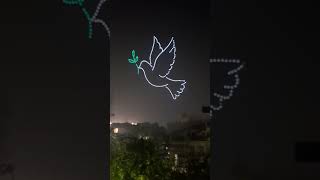 Drone show #love #cms #citymontessorischool #droneshow #peace #peagion #symbolofpeace #song #study .