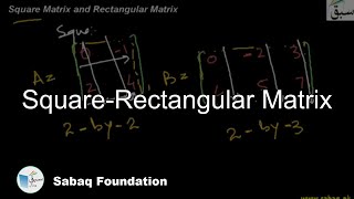 Square-Rectangular Matrix, Math Lecture | Sabaq.pk