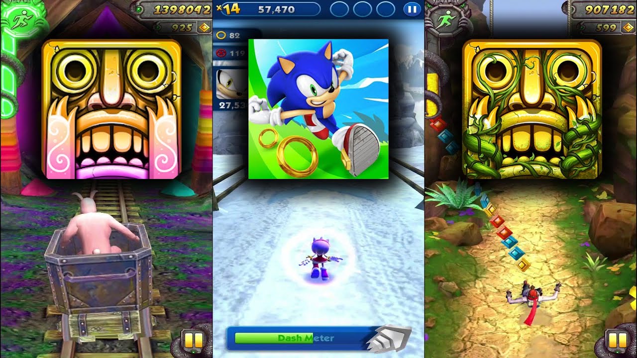 Temple Run 2 Holi Festival Vs Sonic Dash Vs Temple Run 2 Blooming Sands ...