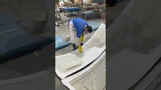 Manual Application of Resin and Fiberglass #acrylic #factory #acrylicpanel